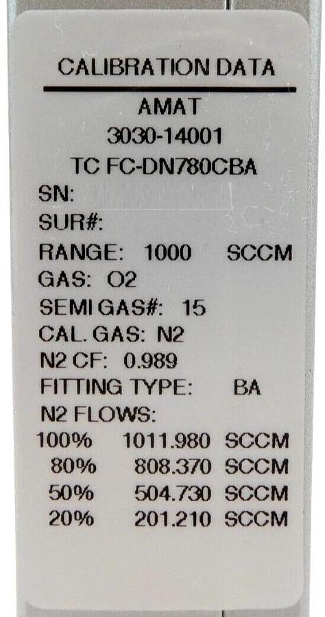 Used Aera FC-DN780C-BA Mass Flow Controller MFC Lot of 7 AMAT 0190-23475 3030-14001