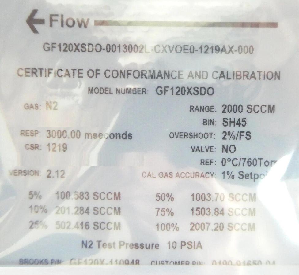 Brooks GF120X-110948 Mass Flow Controller MFC AMAT 0190-91650 Lot of 4 New