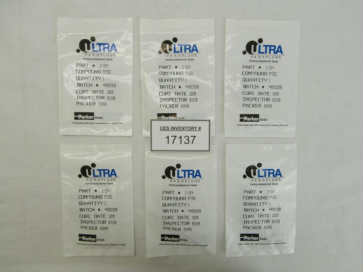 Parker Seals 2-314 O-Ring Ultra Parofluor Seal FF352 Reseller Lot of 6 New