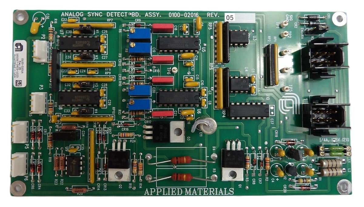 Used AMAT Applied Materials 0100-02016 Analog Sync Detect PCB Assembly Working Surplu