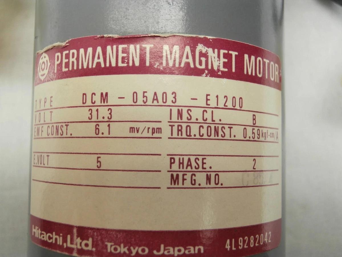 Used Hitachi DCM-05A03-E1200 Permanent Magnet Motor Used Working
