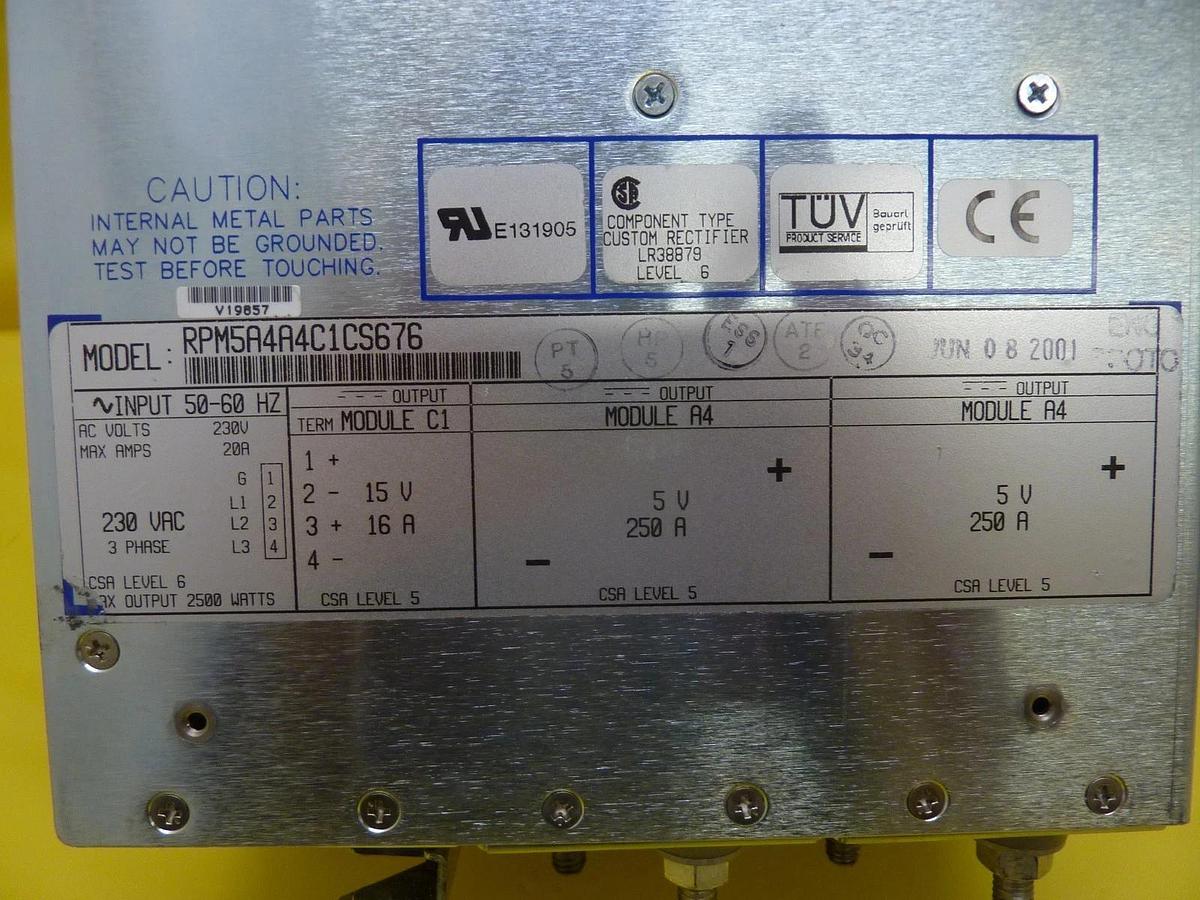 Used Power-One RPM5A4A4C1CS676 Triple Output Power Supply 2500W Used Working