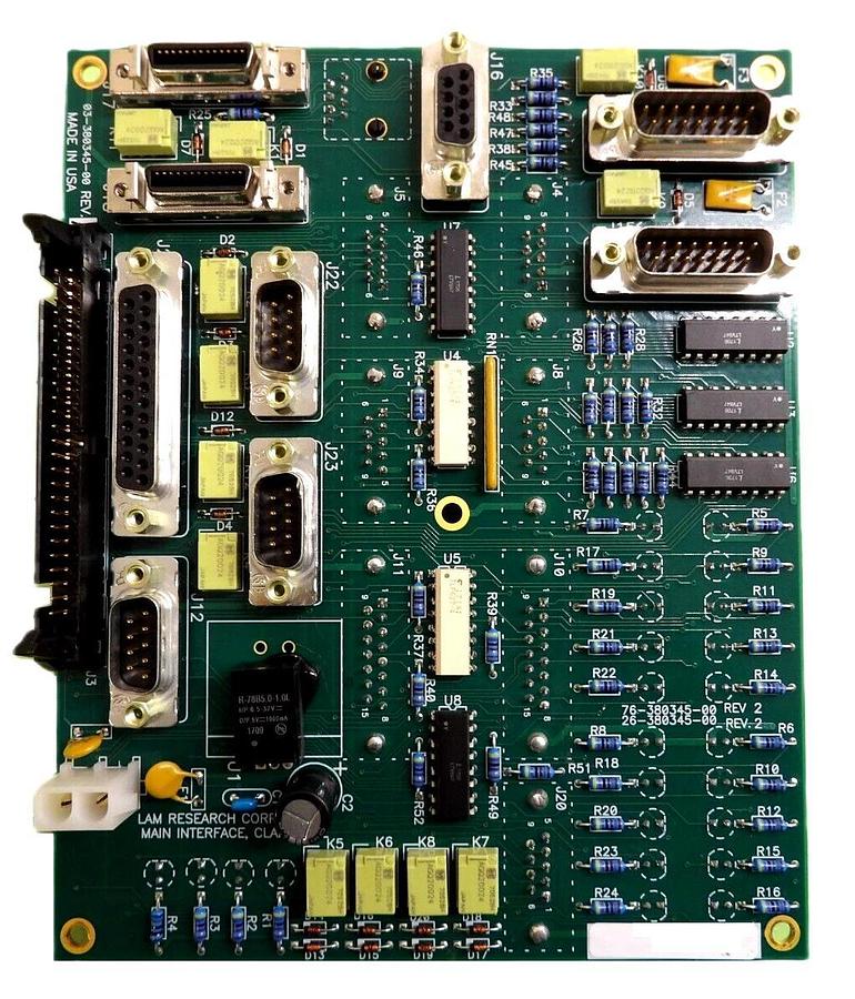 Used Lam Research 03-380345-00 Clamshell Main Interface PCB 853-209196-802 Working