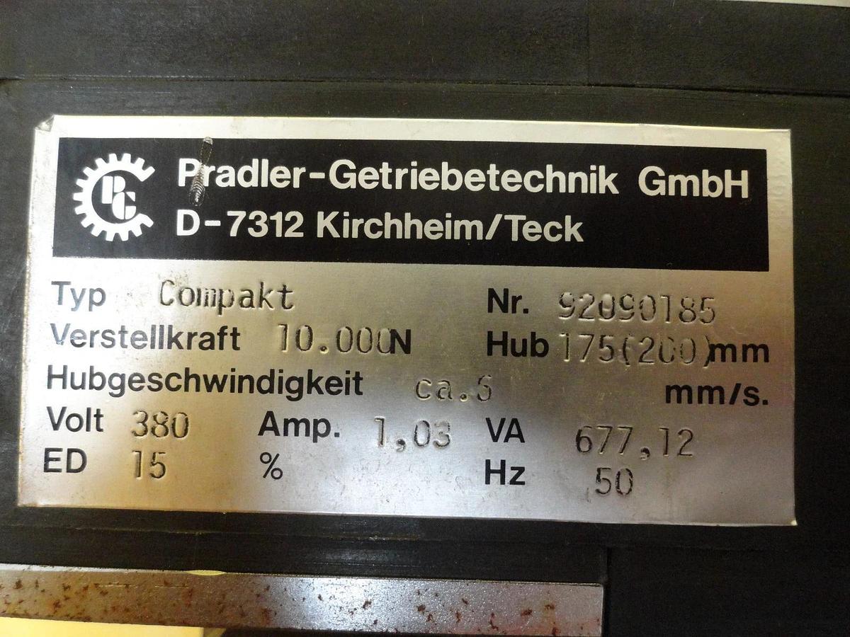 Used Pradler-Getriebetechnik 92090185 Linear Actuator Assembly Used Working
