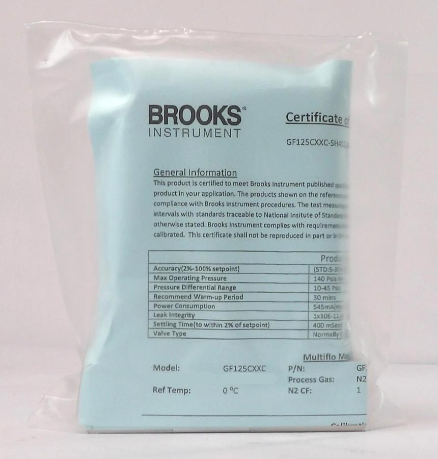 Refurbished Brooks GF125C-102874 Mass Flow Controller MFC GF125CXXC 2600 SCCM N2 Refurbished