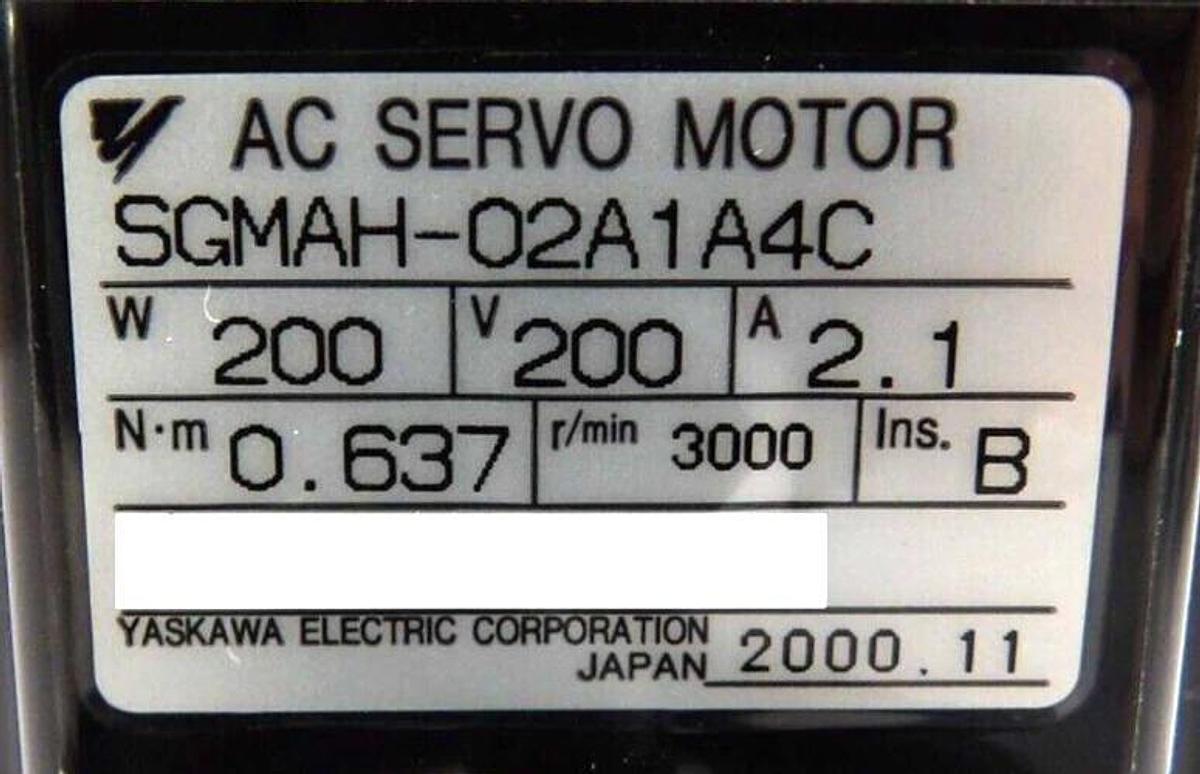 Used Yaskawa Electric SGMAH-02A1A4C AC Servo Motor Lot of 4 Working Surplus