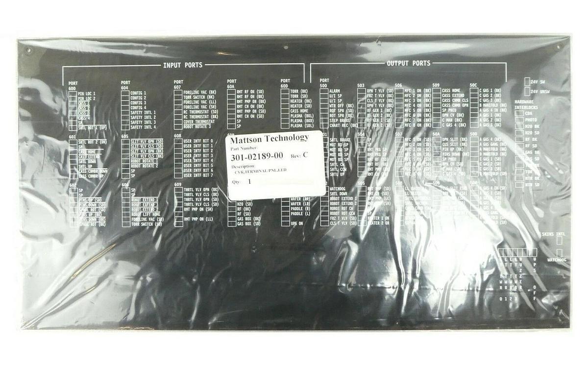 Mattson Technology 301-02189-00 System LED Terminal Panel CVR New Surplus