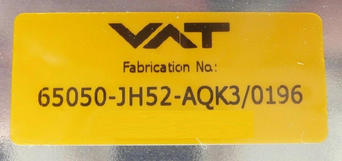 Used VAT 65050-JH52-AQK3 320mm JIS Pendulum Valve Series 65.0 Copper Exposed Working