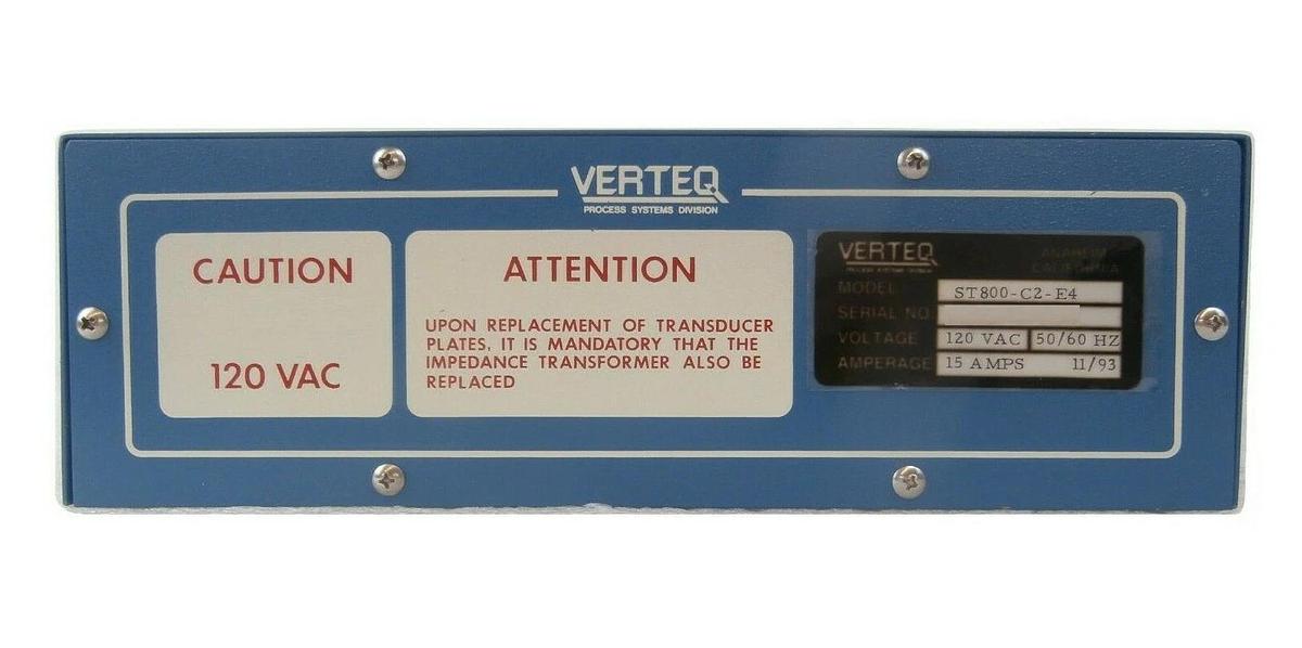 Used Verteq Process Systems ST800-C2-E4 RF Amplifier Working Surplus