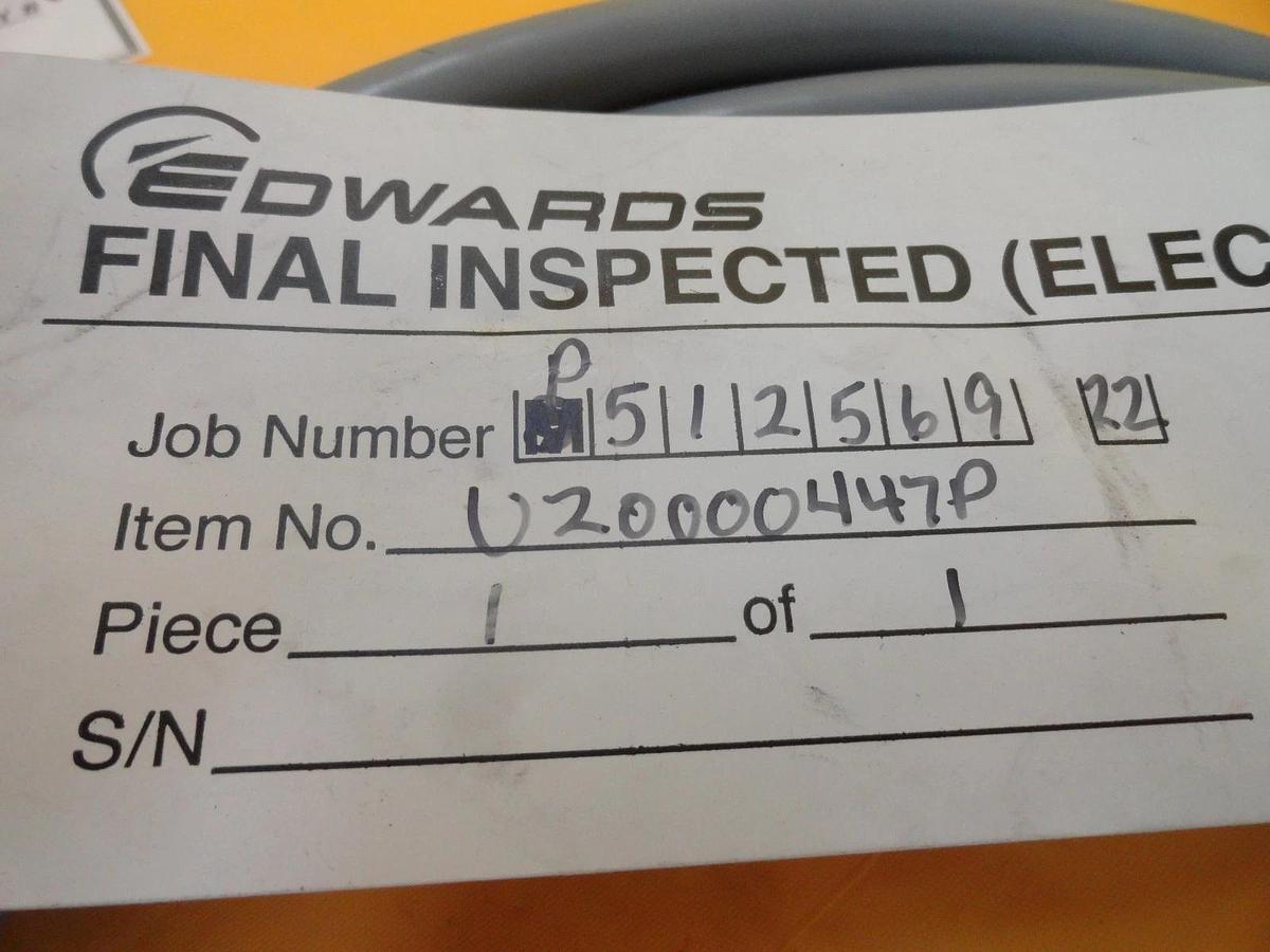 Edwards U20000447P Gate Valve to Pump Cable Assembly 19.5 Foot New