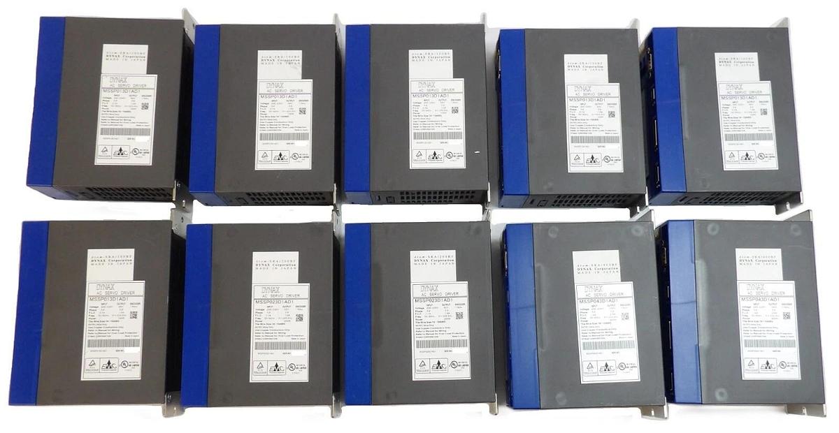 Used Dynax MSSP013D1AD1 MSSP023D1AD1 MSSP043D1AD1 AC Servo Drive Lot of 10 Working
