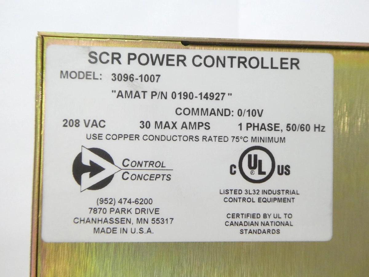Used Control Concepts 3096-1007 SCR Power Controller AMAT Lot of 2 Working