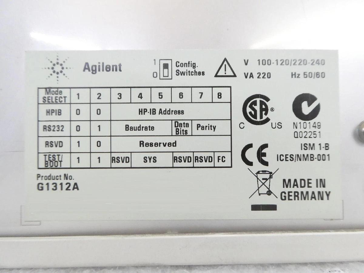 Used Agilent Technologies G1312A HPLC Bin Pump 1100 Series Untested Surplus