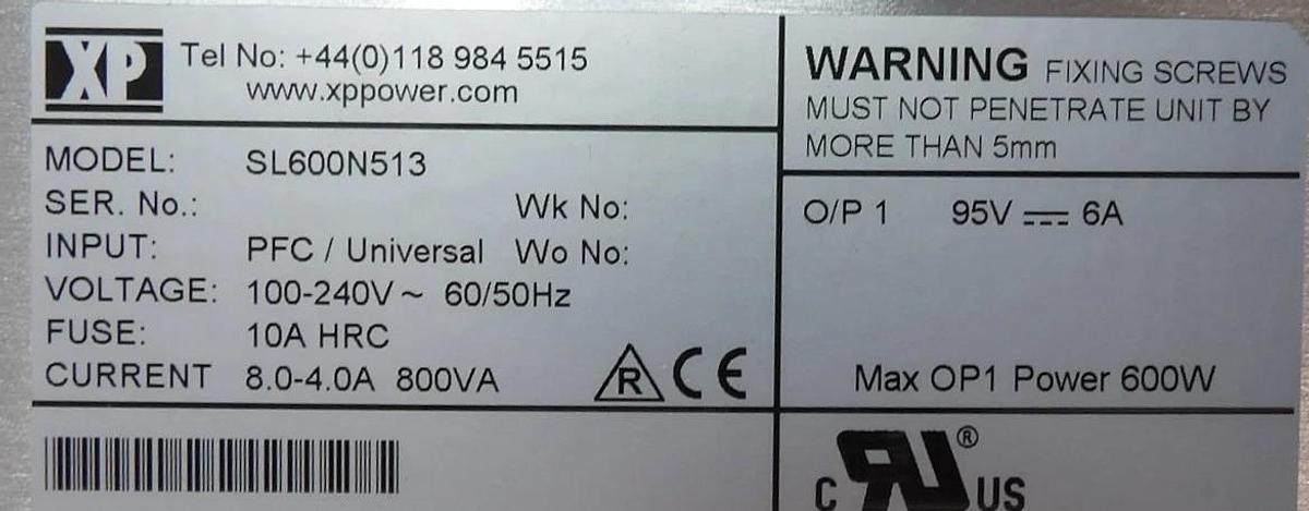 Used XP Power SL600N513 Power Supply XPiQ AB Sciex Spectrometer MDS Lot of 3 Working