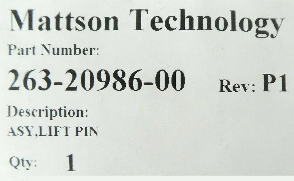 Mattson Technology 263-20986-00 CVD Lift Pin Assembly 304-20979-00 Kit New Spare