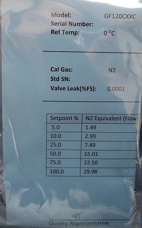 Brooks Instrument GF120C-110080 Mass Flow Controller MFC 20 SCCM H2 New