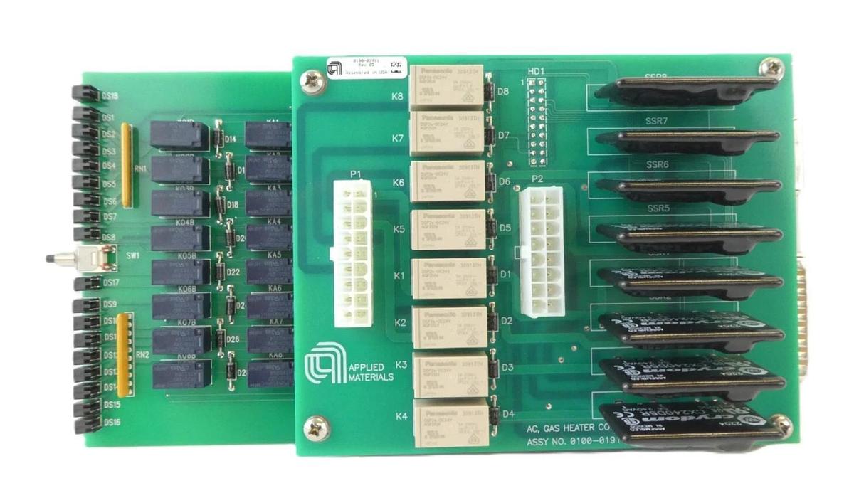 Used AMAT Applied Materials 0100-02745 Gas Heater Control PCB 0100-01911 Lot of 2