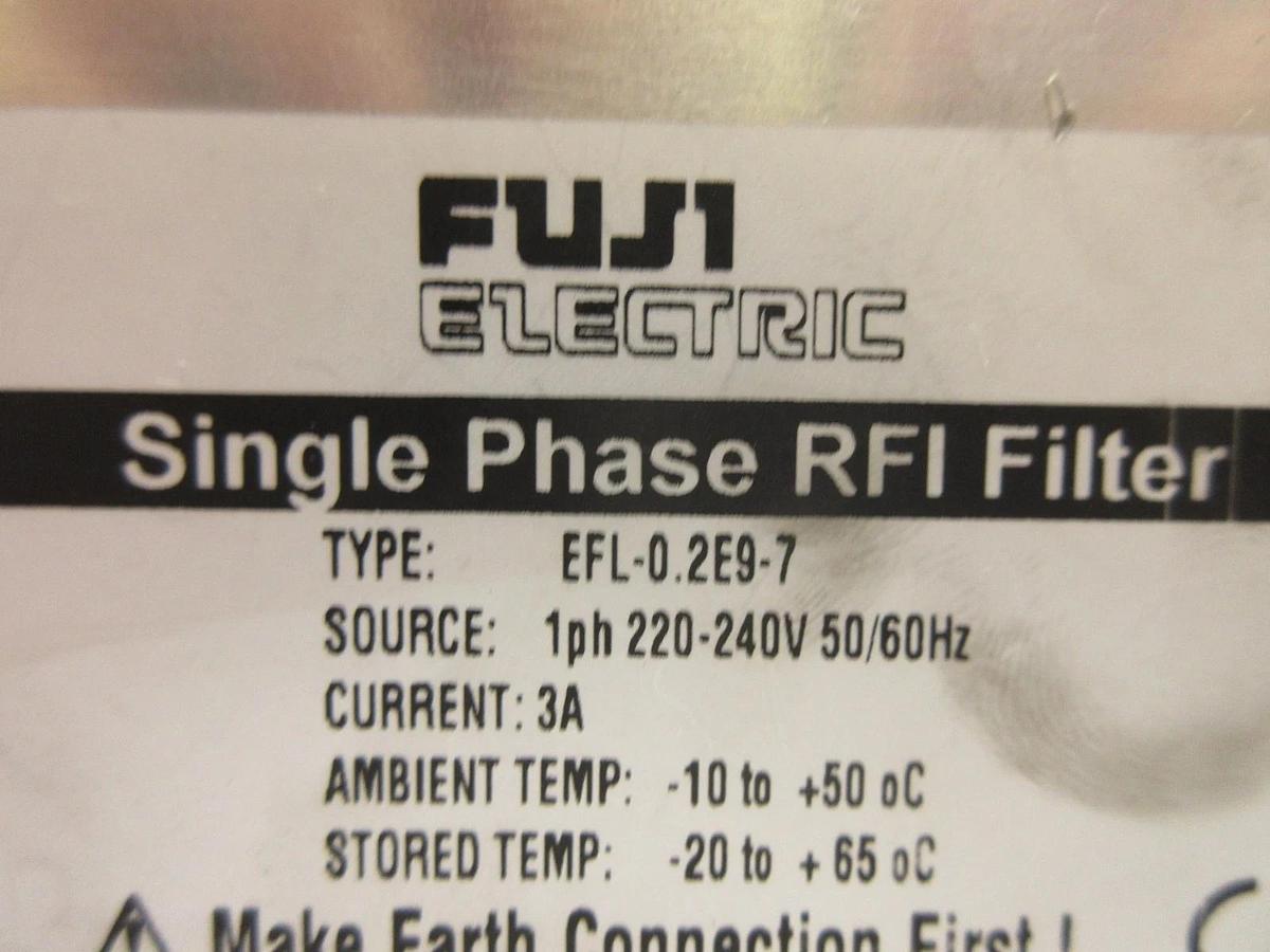 Used Fuji Electric EFL-0.2E9-7 Single Phase RFI Filter Nitto Denko MA3000-II Used