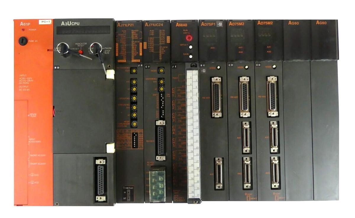 Used Mitsubishi Electric A3NMCA16 Programmable Controller CPU Rack Melsec Working