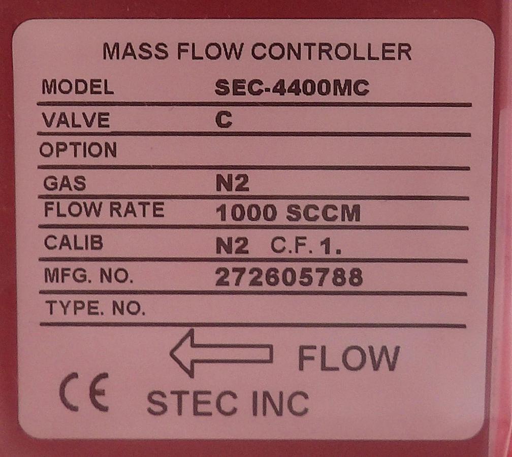 STEC SEC-4400MC Mass Flow Controller MFC 1000 SCCM N2 New Surplus