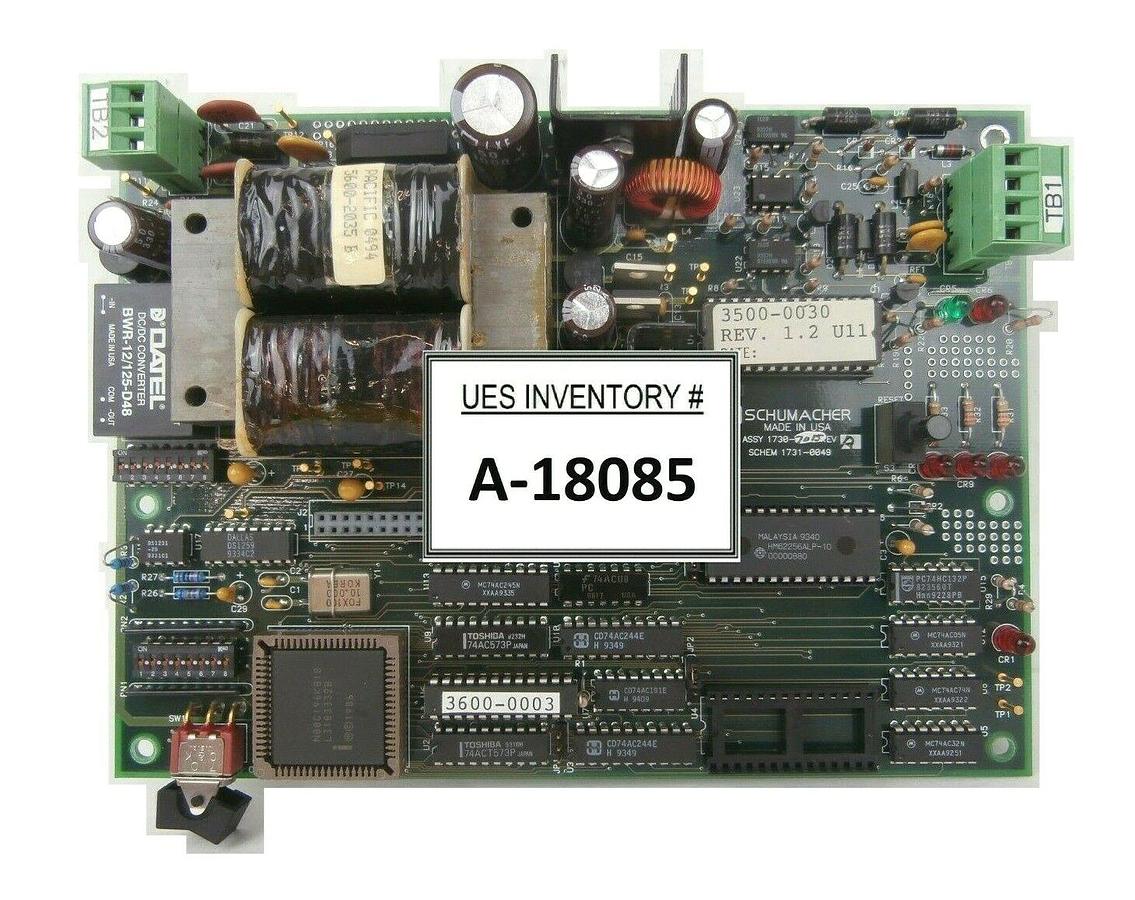 Used Schumacher 1730-7015 Pneumatic System CPU Board PCB 3500-0030 Working Surplus