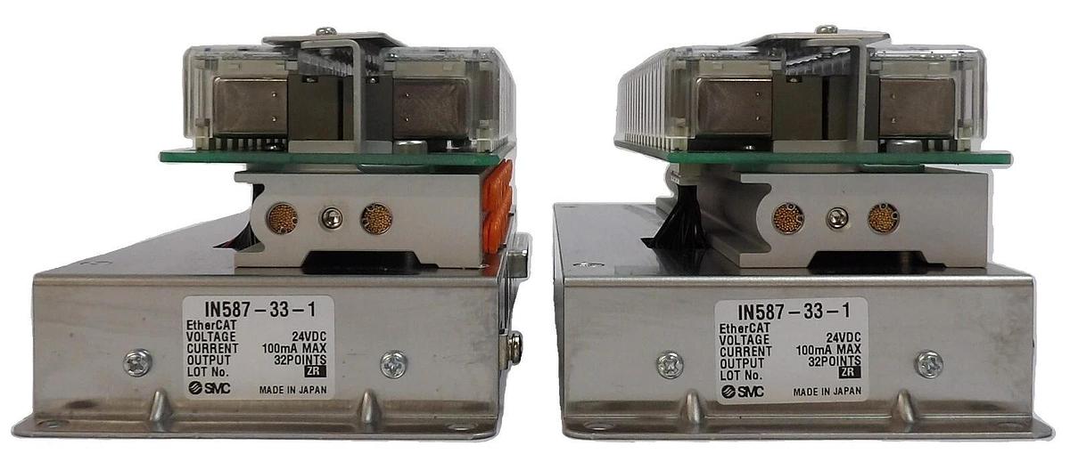 Used SMC IN587-33-1 32-Point EtherCAT Pneumatic Manifold Lot of 2 Working Surplus