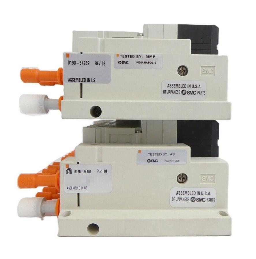 Used SMC 0190-54301 0190-54289 15-Port Pneumatic Manifold Lot of 2 Working Surplus