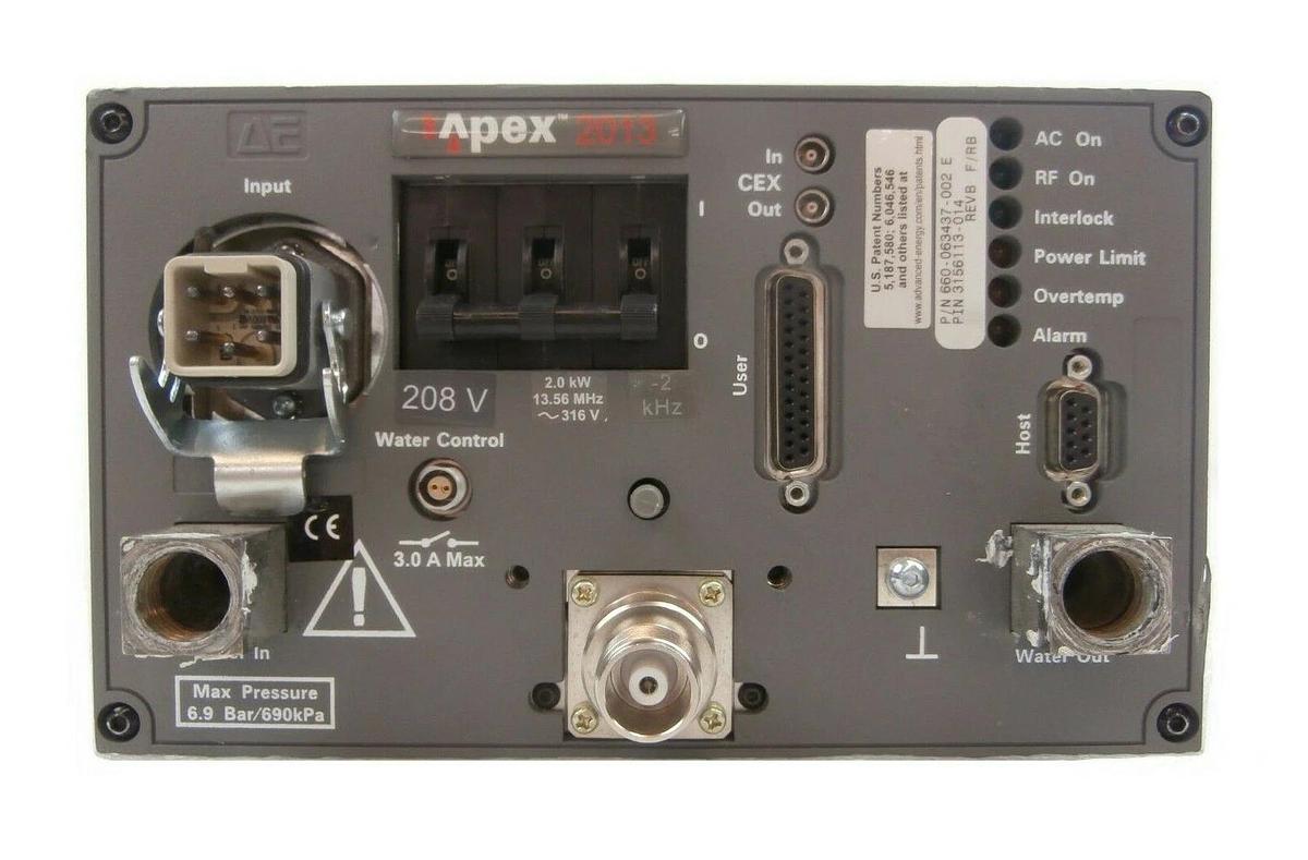 Used Apex 2013 AE Advanced Energy 660-063437-002 E RF Generator 3156113-014 Tested