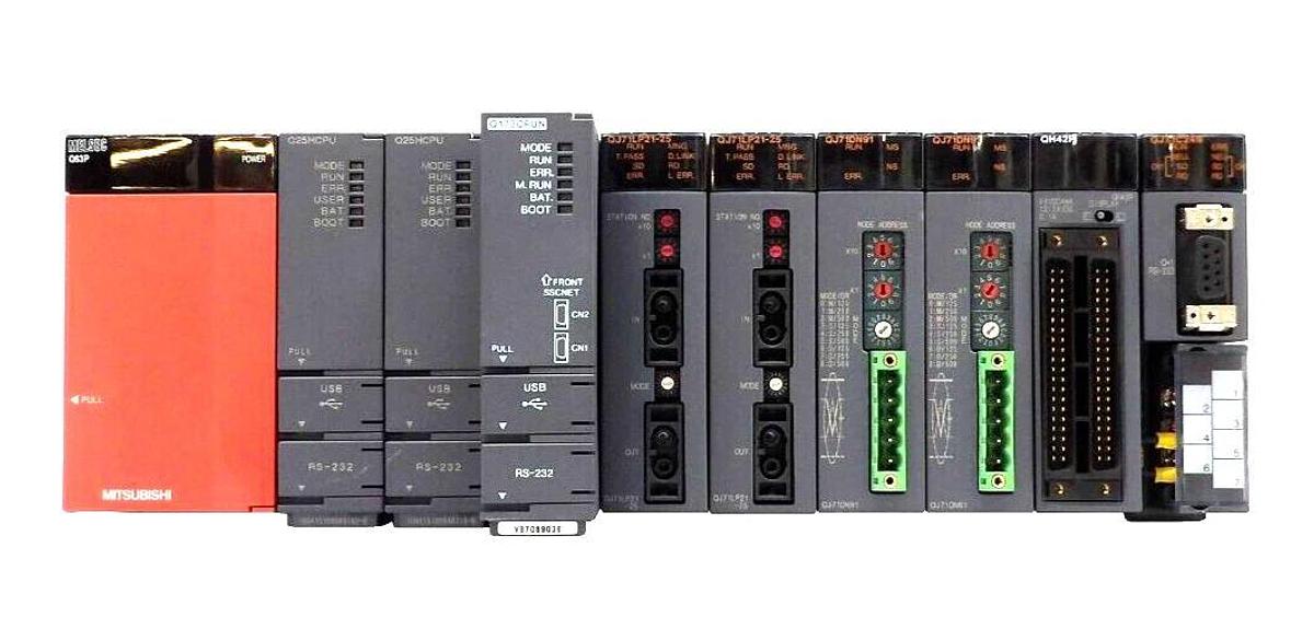 Used Mitsubishi MELSEC-Q PLC Control Assembly Q25HCPU Q173CPUN Lot of 3 Working Spare