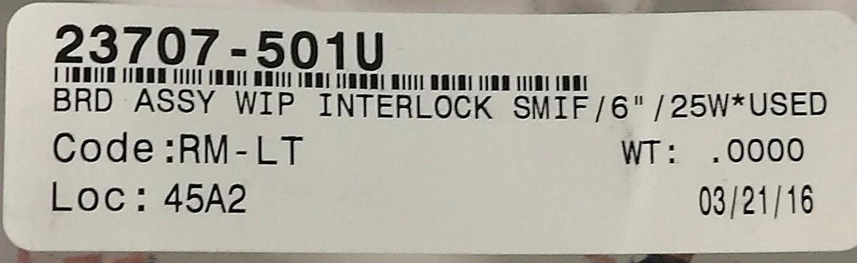 Used Semitool 23707-501 WIP Interlock PCB Board Assembly 23707 Working Surplus