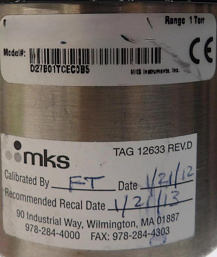 Refurbished MKS Instruments 627B01TCEC0B5 Baratron Pressure Transducer Refurbished