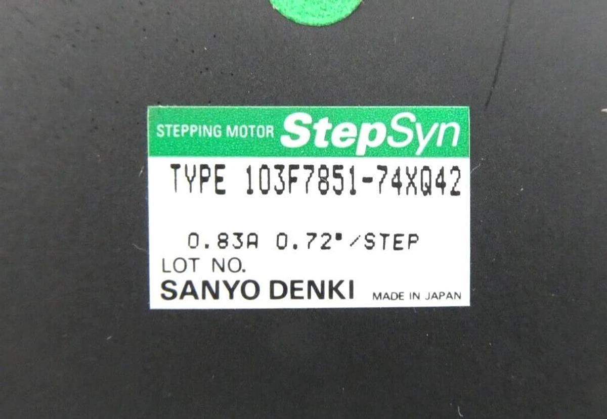 Used Sanyo Denki 103F7851-74XQ42 Stepping Motor StepSyn Lot of 4 Working Surplus