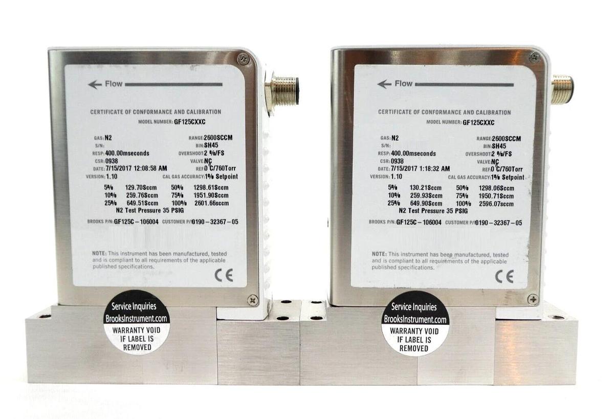 Used Brooks Instrument GF125CXXC Mass Flow Controller MFC GF125 Ar Reseller Lot of 12