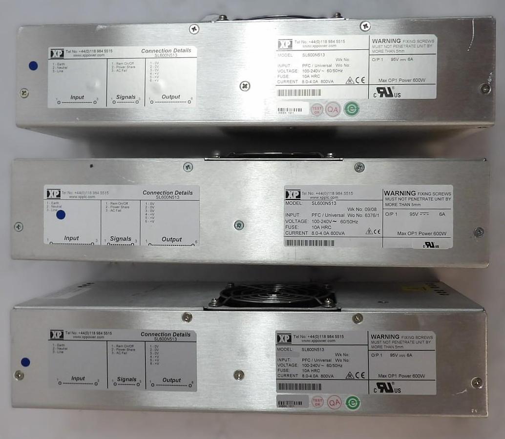 Used XP Power SL600N513 Power Supply XPiQ AB Sciex Spectrometer MDS Lot of 3 Working