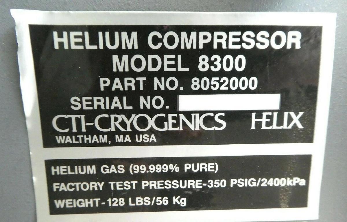 Used CTI-Cryogenics 8052000 8300 Helium Cyro Compressor System 8100 Controller As-Is