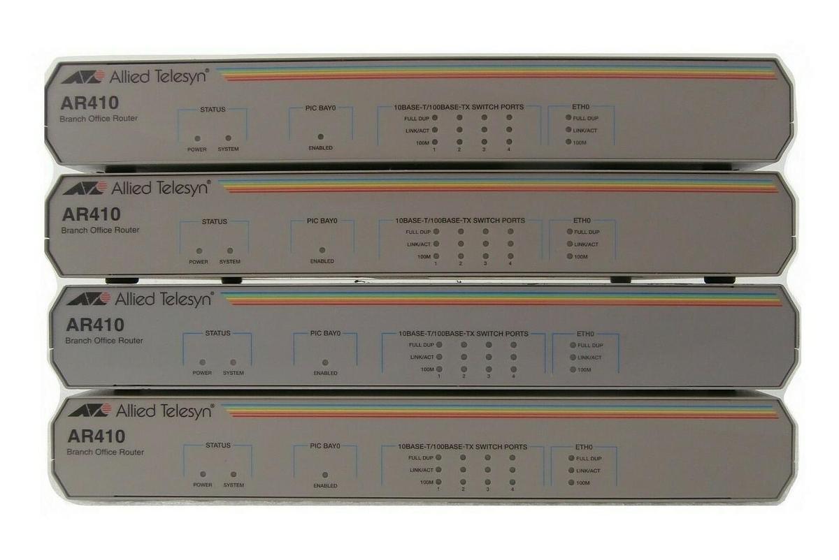 Used Allied Telesis AT-AR410-10 Branch Office Router AR410 Reseller Lot of 4 Surplus