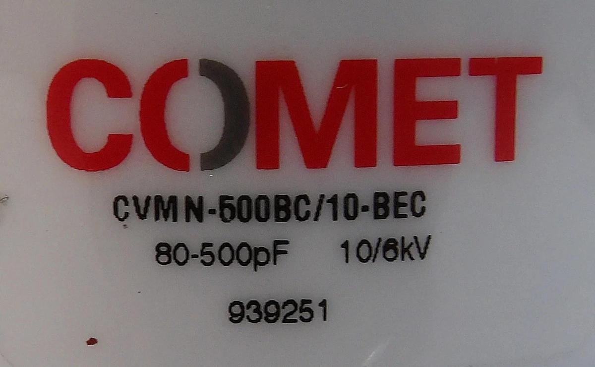 Used Comet CVMN-500BC/10-BEC RF Variable Vacuum Capacitor Lot of 2 Working