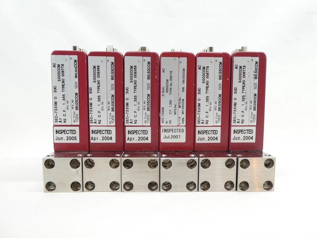 Used STEC SEC-7330M Mass Flow Controller MFC 500 SCCM Ar Reseller Lot of 6 Working