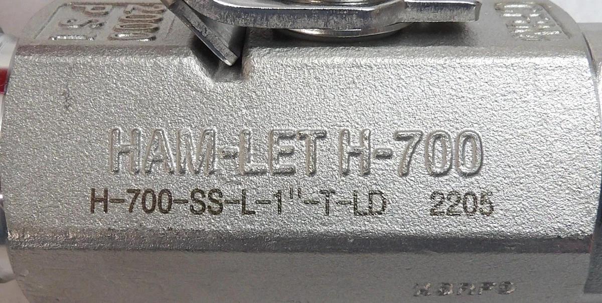 Used HAM-LET H-700-SS-L-1-T-LD Manual 2-Way Ball Valve Lot of 6 Working