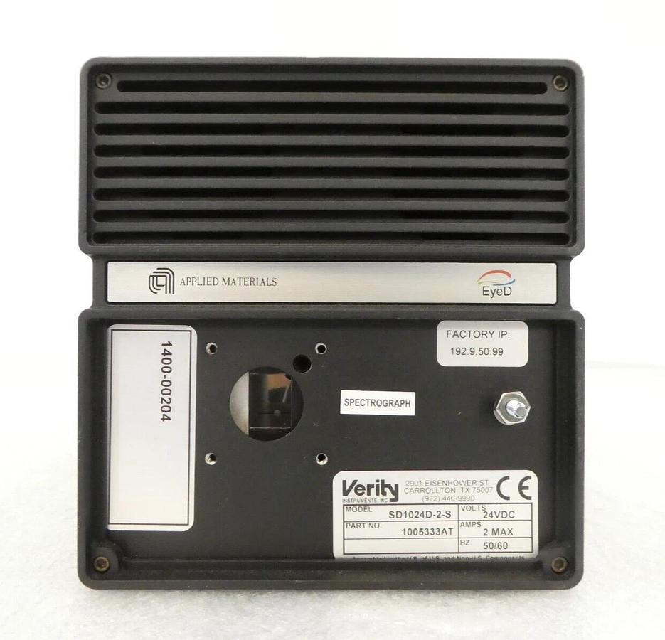 Used Verity Instruments 1005333AT Spectrograph SD1024D-2-S AMAT 1400-00204 Working