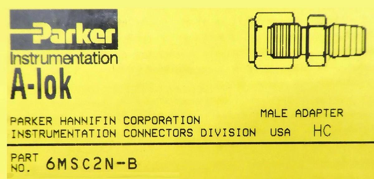 Parker 6MSC2N-B Male Straight Connector Reseller Lot of 60 Varian E34000156 New