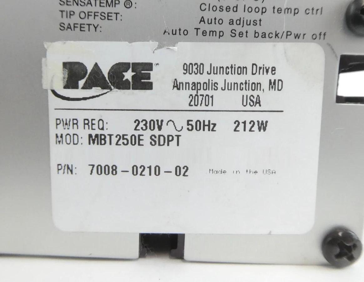 Used Pace 7008-0210-02 SensaTemp Soldering Station Module MBT 250 Working Surplus