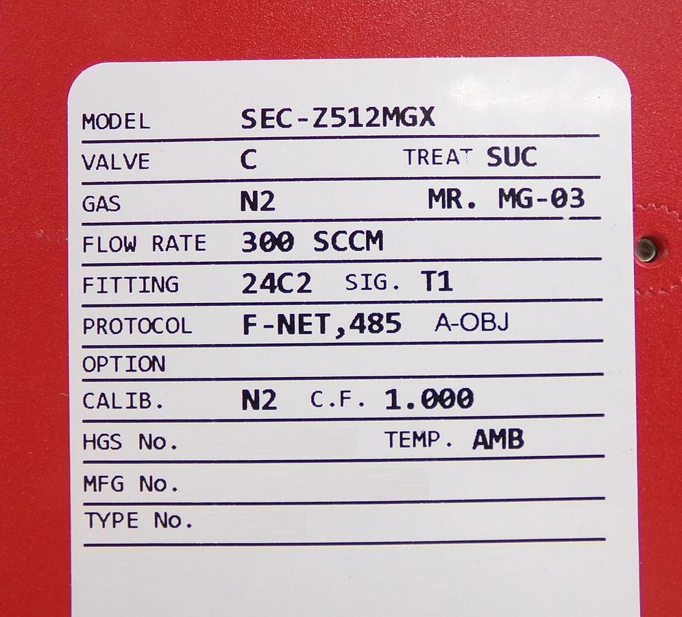 Refurbished Horiba STEC SEC-Z512MGX Mass Flow Controller MFC Z500 300SCCM Refurbished