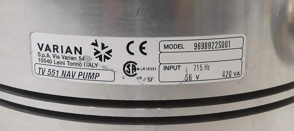 Used TV 551 NAVIGATOR Varian 9698922S001 Turbomolecular Pump Lot of 2 Untested
