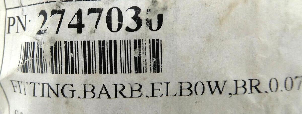 Used Varian 2747030 Elbow Fitting Barb 0.078 Reseller Lot of 200 Working