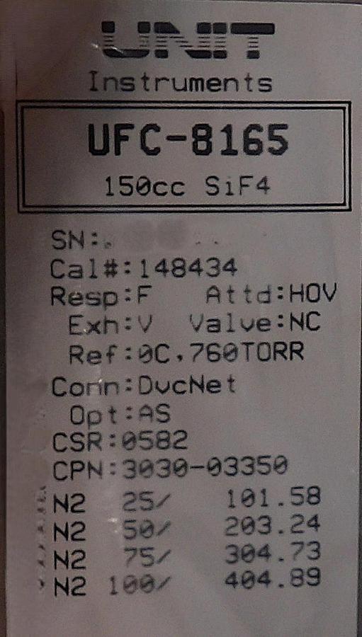 Celerity UNIT UFC-8165 Mass Flow Controller MFC AMAT 3030-03350 New Surplus