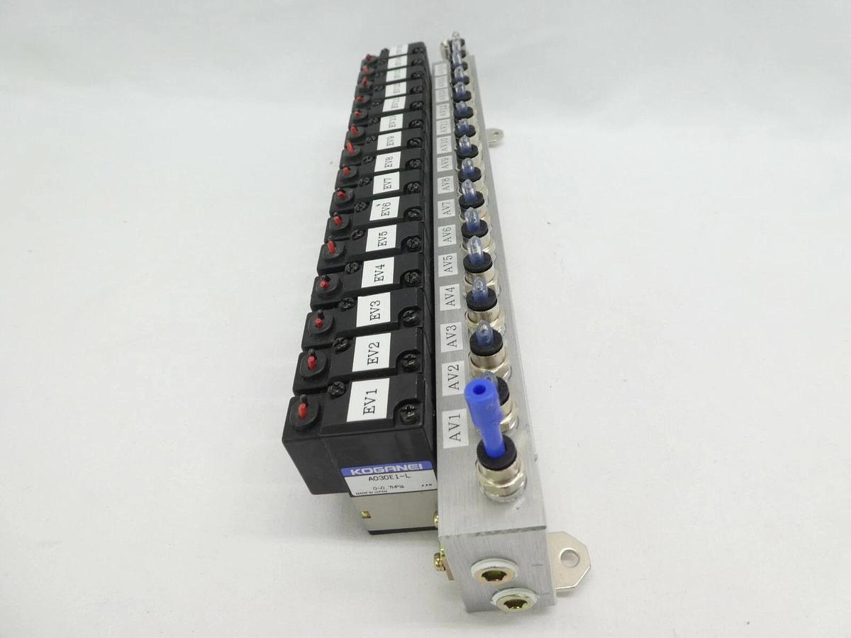 Used Koganei YM216A-21W 16-Port Pneumatic Manifold A030E1-L Working Surplus