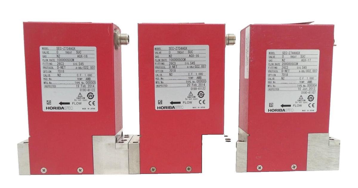Used Horiba STEC Z700 Mass Flow Controller MFC SEC-Z734AGX SEC-Z744AGX Lot of 3 Spare