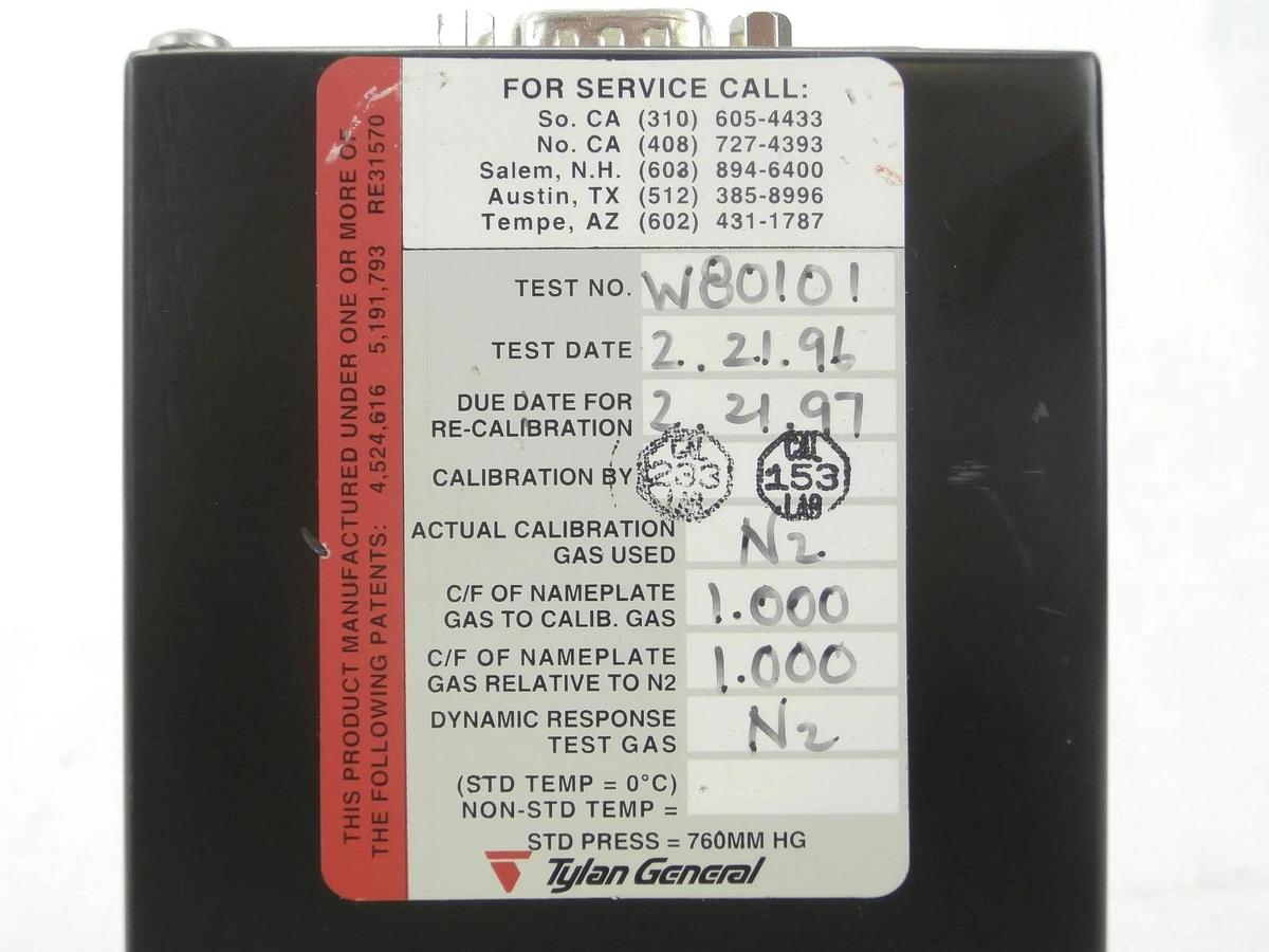 Used Tylan General FC-2902M Mass Flow Controller MFC 2900 Series 2 SLPM N2 Used
