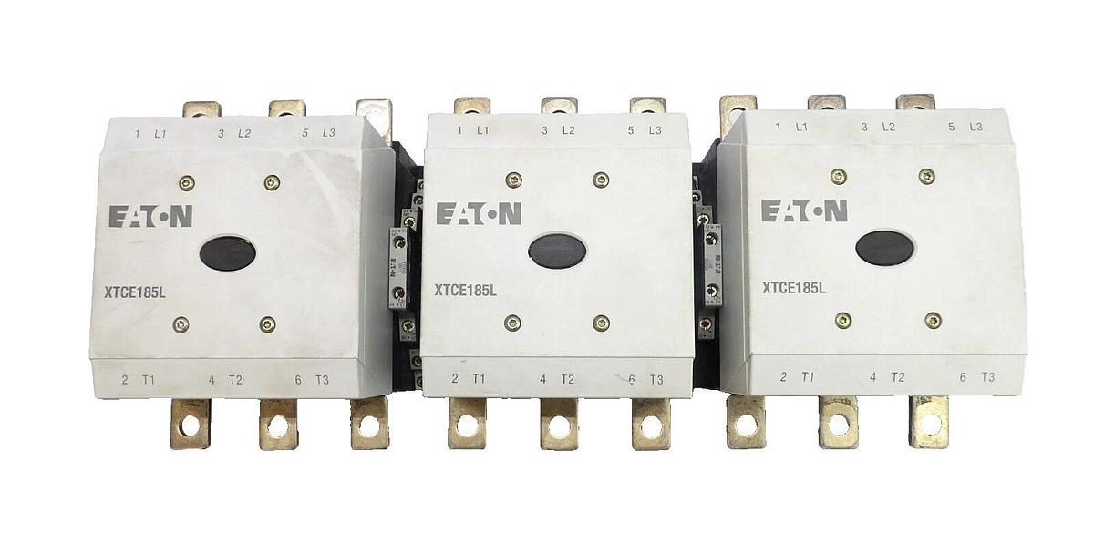 Used Eaton XTCE185L 3-Pole Contactor Moeller Series Lot of 3 Working Surplus